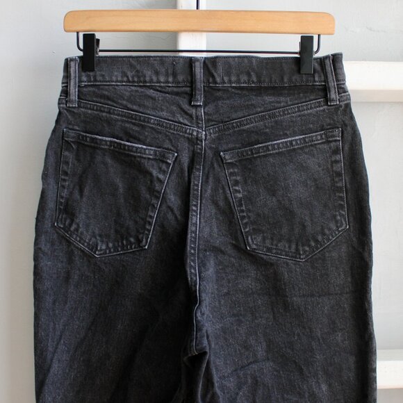 Abercrombie & Fitch Curve Love High Rise Dad Criss Cross Jeans in Black Size 29 - Picture 6 of 10